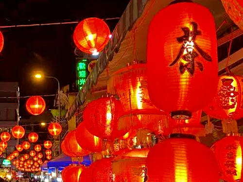 colorful lanterns at Luong Nhu Hoc Street in Ho Chi Minh City in Vietnam