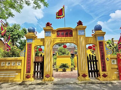 Entrance gate of Cam Pho Communal House Hoi An in Vietnam