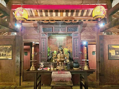 altar inside the Japanese Covered Bridge in Hoi An in Hoi An in Vietnam
