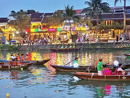 lantern boeats at the Hoi An Lantern Festival in Vietnam