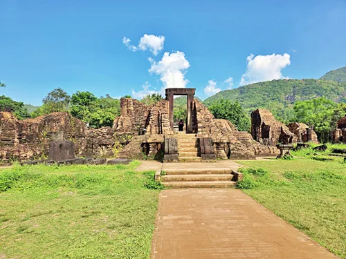A8 - Gopura (gate tower) at My Son Sanctuary near Hoi An in Vietnam