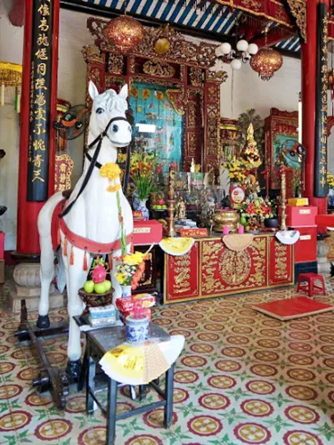 Famous horse statue at Quan Cong Temple in Hoi An in Vietnam