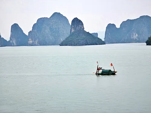 Karst mountains of Lan Ha Bay in Vietnam
