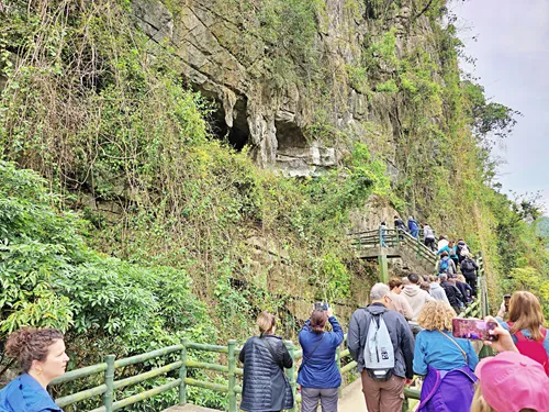 Entrance of Trung Trang Grotto Excursion on a Lan Ha Bay Cruise in Vietnam