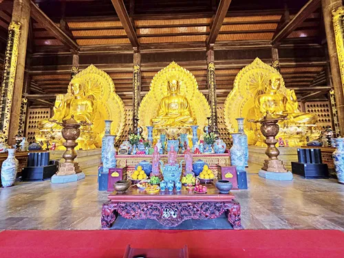Diện Tam Thế (Three Periods Hall) at Bai Dinh Pagoda in Ninh Binh in Vietnam in Vietnam