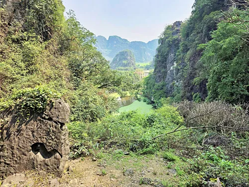 view from Upper Pagoda (Chùa Thượng) at Bich Dong Pagoda in Ninh Binh in Vietnam