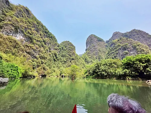 sampan ride to Hang Sáng (Bright Cave) on Route 1 of the Trang An Boat near Ninh Binh in Vietnam