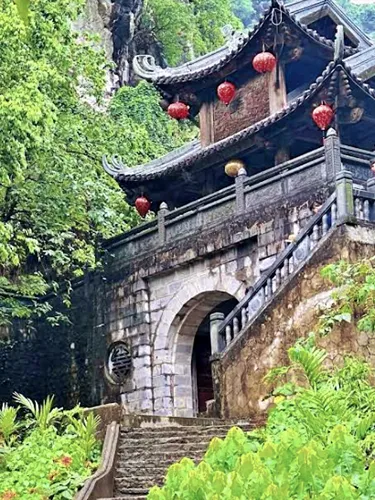 photo of a Tower Tuyệt Tịnh Cốc near Ninh Binh in Vietnam
